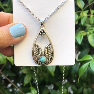 Turquoise Boho Drop Necklace